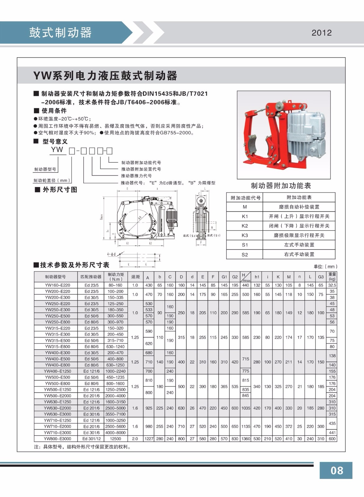 YW系列電力液壓鼓式制動(dòng)器